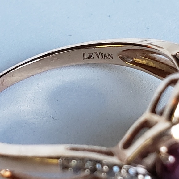 SOLD 14k Rose Gold LeVian, Ruby & Diamond Ring - Picture 7 of 8